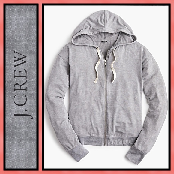 J. Crew Drawstring Zip-Up Hoodie Sweatshirt - Picture 2 of 7